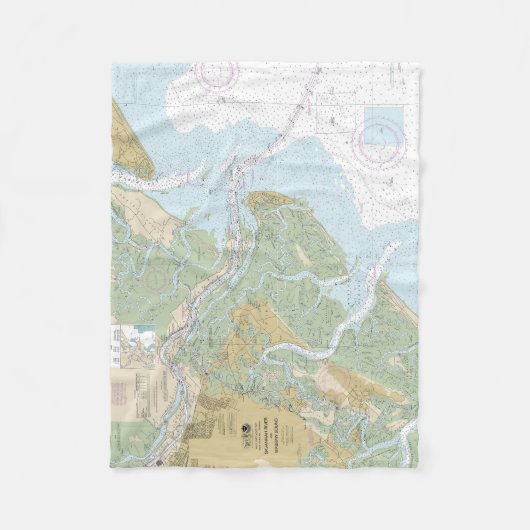 Savannah River und Wassaw Sound Nautical Chart Fleecedecke (Vorderseite)