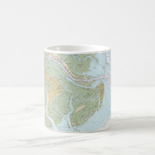 Savannah River und Wassaw Sound Nautical Chart Kaffeetasse (Mittel)