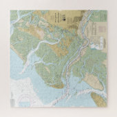 Savannah River und Wassaw Sound Nautical Chart Puzzle (Horizontal)
