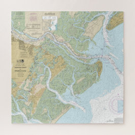 Savannah River und Wassaw Sound Nautical Chart Puzzle