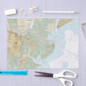 Savannah River und Wassaw Sound Nautical Chart Seidenpapier (Handwerk)