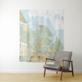 Savannah River und Wassaw Sound Nautical Chart Wandteppich (Beispiel)