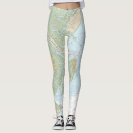 Savannah River und Wassaw Sound - Schönes Diagramm Leggings