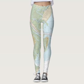 Savannah River und Wassaw Sound - Schönes Diagramm Leggings