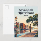 Savannah Riverfront Georgia Postkarte (Vorne/Hinten)