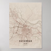 Savannah Rustic Map Print Poster Wandkunst Geschen (Vorne)