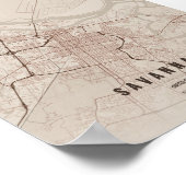 Savannah Rustic Map Print Poster Wandkunst Geschen (Ecke)