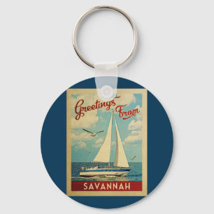Savannah Sailboat Vintage Reisen Georgien Schlüsselanhänger