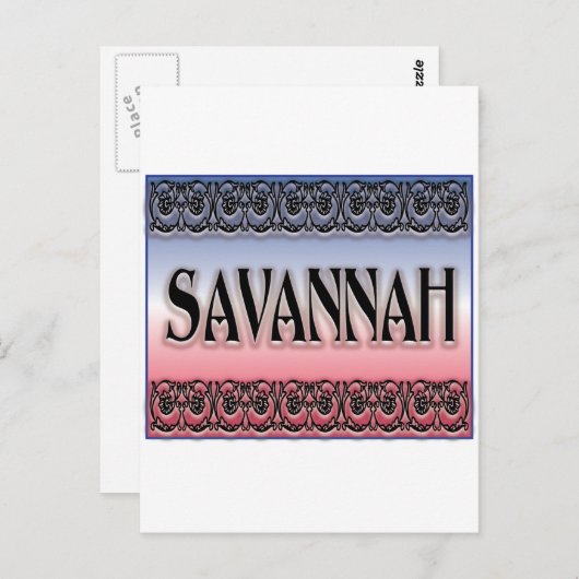 Savannah Scrollwork Postkarte (Vorne/Hinten)