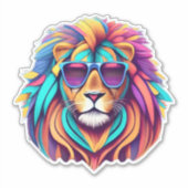 Savannah Serenity Lion Sticker Bliss (Vorderseite)