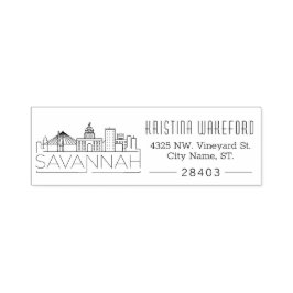 Savannah Skyline | Benutzerdefinierte Adresse Permastempel