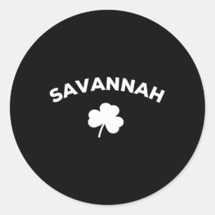 Savannah St Patricks Day Georgia Stadt 2025 City M Runder Aufkleber