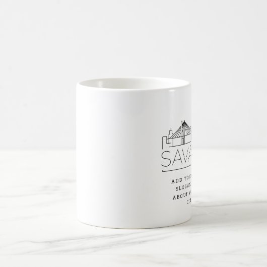Savannah Stylized Skyline | Benutzerdefinierter Sl Kaffeetasse (Mittel)