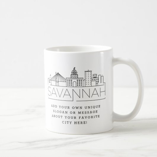 Savannah Stylized Skyline | Benutzerdefinierter Sl Kaffeetasse (Rechts)