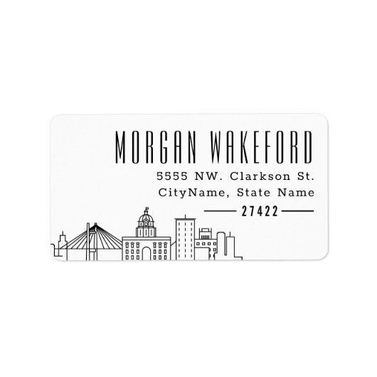 Savannah Stylized Skyline | Große Adressenaufschri Adressaufkleber (Vorne)