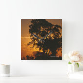 Savannah Sunset Quadratische Wanduhr (Zuhause)