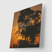 Savannah Sunset Quadratische Wanduhr (Winkel)
