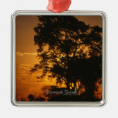 Savannah Sunset Silbernes Ornament (Vorne)