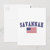 Savannah US Flag Postkarte (Vorne/Hinten)