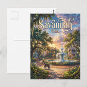 Savannah USA Postkarte (Vorne/Hinten)
