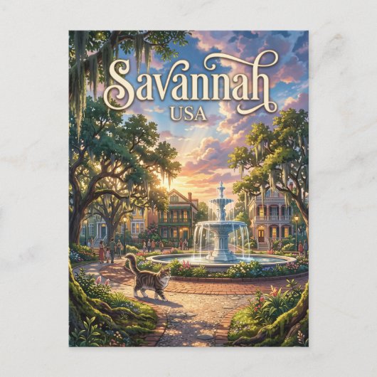 Savannah USA Postkarte (Vorderseite)