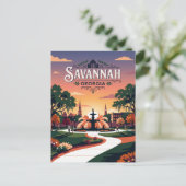 Savannah USA Postkarte (Stehend Vorderseite)