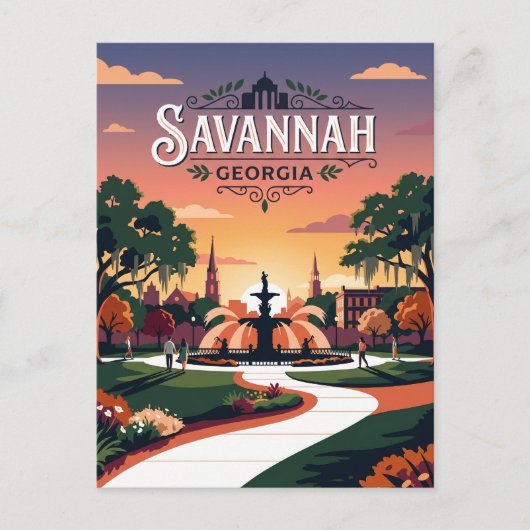Savannah USA Postkarte (Vorderseite)