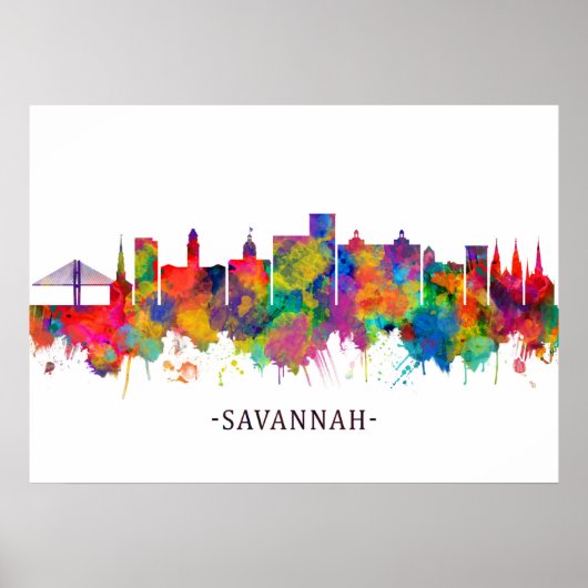 Savannah USA Skyline Poster (Vorne)