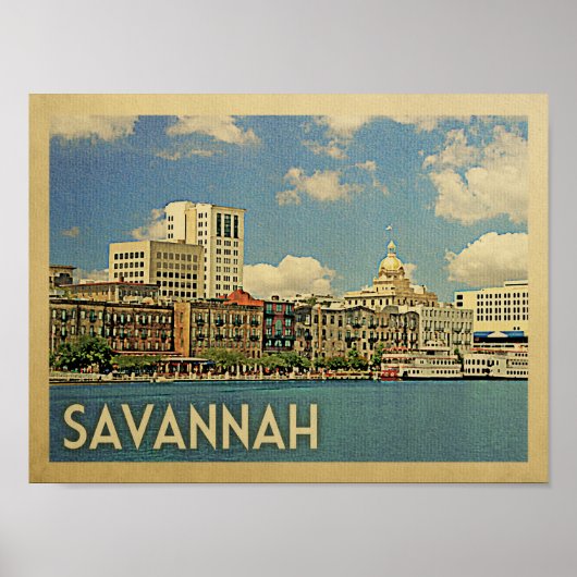 Savannah Vintage Travel Poster (Vorne)