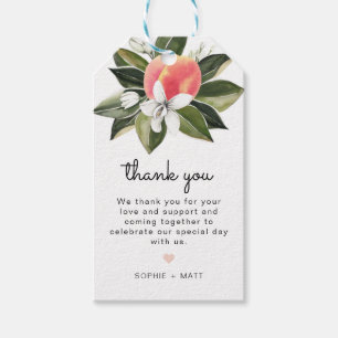 Savannah - Wasserfarben Peach White Floral Geschen Geschenkanhänger