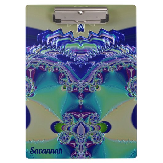 SAVANNAH ~ WOW! Aqua Gelb Blau und Grün Klemmbrett (Vorderseite)