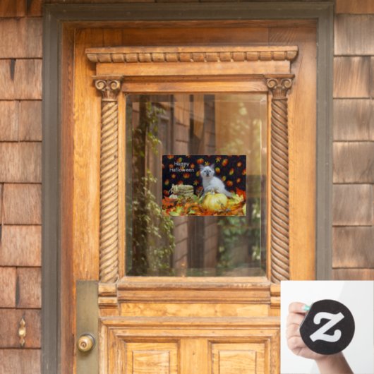 Savannahs Fall / Herbst / Halloween Cat Party Fensteraufkleber (Haustür)