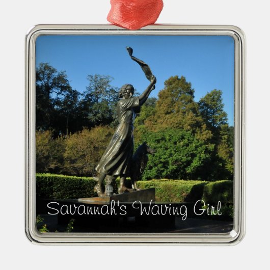 Savannahs Waving Girl Ornament Aus Metall (Vorne)