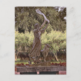 Savannahs Waving Girl Statue Painting Postkarte