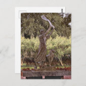 Savannahs Waving Girl Statue Painting Postkarte (Vorne/Hinten)