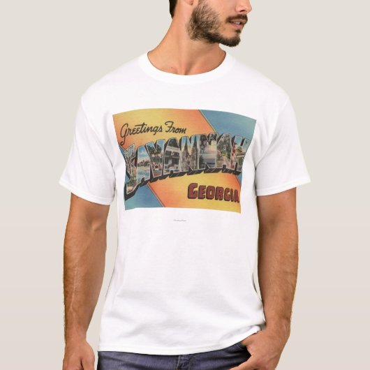 Savanne, Georgia - große Buchstabe-Szenen T-Shirt (Vorderseite)