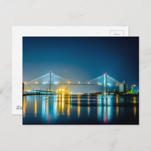 Savanne georgia Stadt usa Ufer Abend Fluss Postkarte (Vorne/Hinten)