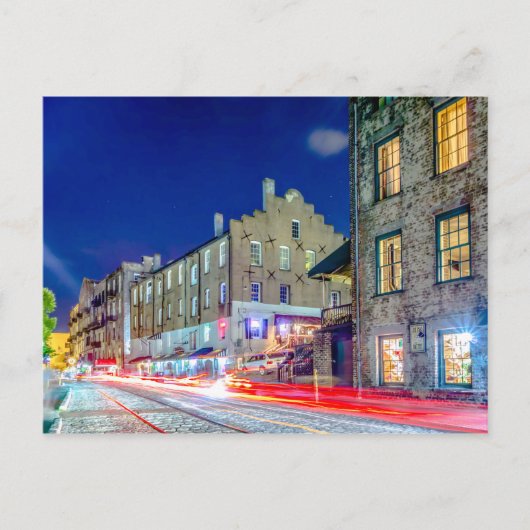 Savanne georgia Stadt usa Ufer Abend Fluss Postkarte (Vorderseite)