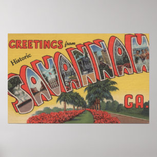 Savanne, großer Buchstabe Georgia (historisch) - Poster