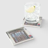 Savanne-Marmor-Stein-Küstenmotorschiff Kevins Steinuntersetzer (Seitenansicht)