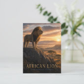 Savanne mit afrikanischen Löwen TIEREN Postkarte (Stehend Vorderseite)