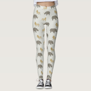 Savannen-Muster mit Löwen und Nashörnern Leggings