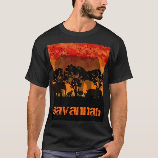 Savannet-shirt für Mannafrikanerthema T-Shirt (Vorderseite)