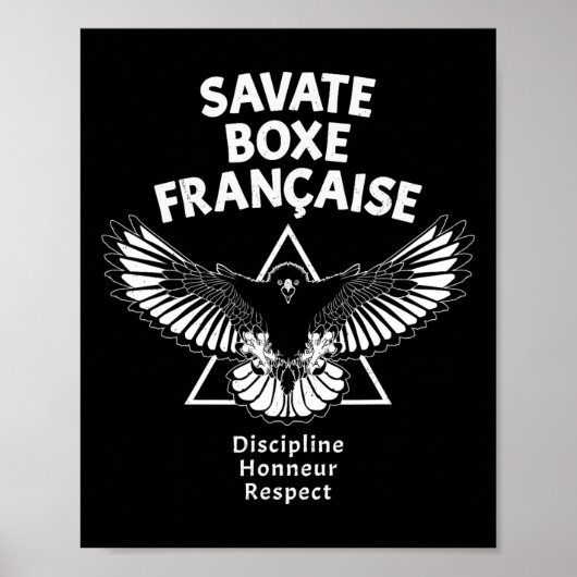 Savate Französisches Kickboxen Eagle Poster (Vorne)