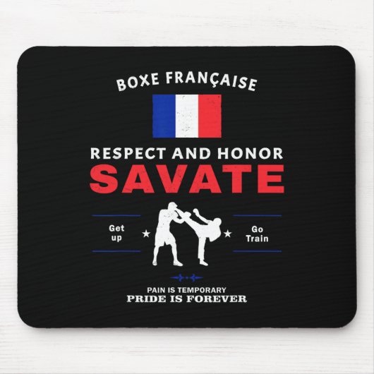 Savate Französisches Kickboxen Savate-Kämpfer Mousepad (Vorne)