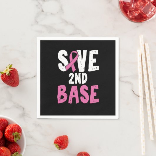 Save 2nd Base Cancer Survivor Cancer Fighter Serviette (Beispiel)