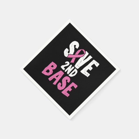 Save 2nd Base Cancer Survivor Cancer Fighter Serviette (Ecke)