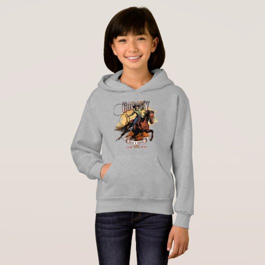 Save A Horse; Ride A Cowboy | Kids Hoodie (Vorne ganz)
