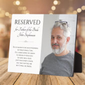 Save A Seat Father of Bride Photo Memorial Wedding Fotoplatte