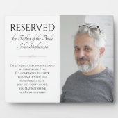 Save A Seat Father of Bride Photo Memorial Wedding Fotoplatte (Vorderseite)